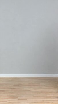 Simple Interior: A minimalist interior featuring a wooden floor. The scene is dominated by a neutral-toned wall, creating an airy and adaptable setting for versatile concepts. 