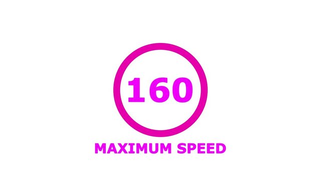 Maximum Speed 160 Traffic Sign &ndash; Regulatory Road Safety Symbol Isolated on White Background. Shin Tomei expressway speed limit 160 road sign.