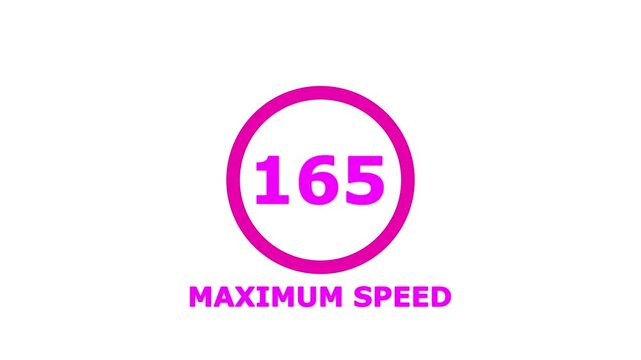 Maximum Speed 165 Traffic Sign &ndash; Regulatory Road Safety Symbol Isolated on White Background. Shin Tomei expressway speed limit 165 road sign.