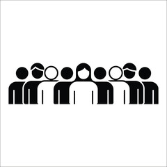 Obraz premium Group of diverse people in black and white figures
