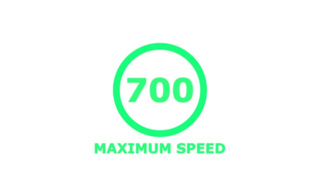 Maximum Speed 700 Traffic Sign &ndash; Regulatory Road Safety Symbol Isolated on White Background. Shin Tomei expressway speed limit 700 road sign.