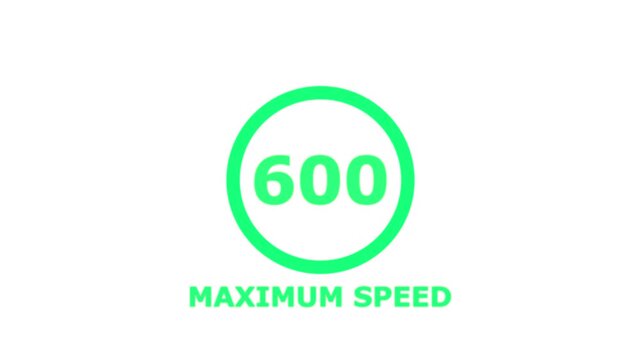 Maximum Speed 600 Traffic Sign &ndash; Regulatory Road Safety Symbol Isolated on White Background. Shin Tomei expressway speed limit 600 road sign.