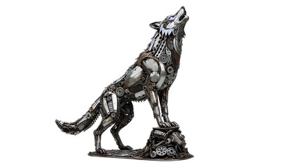 Obraz premium an animals crafted from scrap metal Created with Generative AI technology