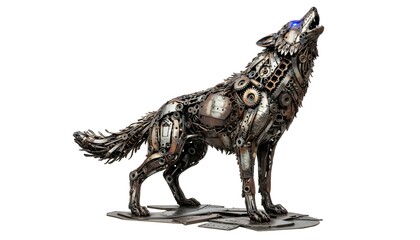 Fototapeta premium an animals crafted from scrap metal Created with Generative AI technology