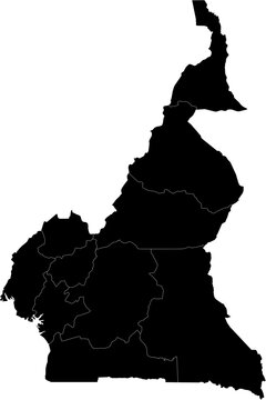 Cameroon Map Black Single Color Vector