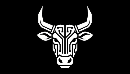 Fototapeta premium Geometric Bull Head Logo Design Element 1.