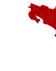 Costa Rica Map Red Single Color Vector