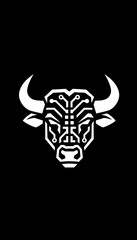 Fototapeta premium Stylized Bull Head Graphic Design Element.