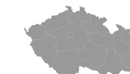 Fototapeta premium Czech Republic Map Gray Single Color Vector