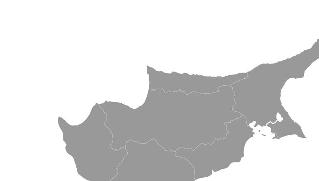 Cyprus Map Gray Single Color Vector