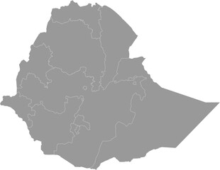 Fototapeta premium Ethiopia Map Gray Single Color Vector