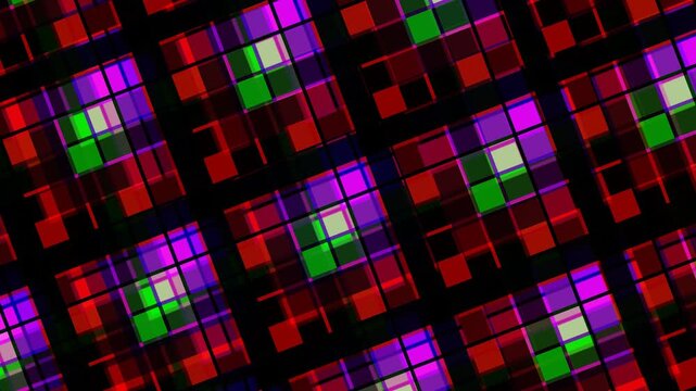 Colorful squares pattern on dark background