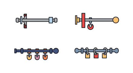 Curtain Rod Line art abstract clean style illustration