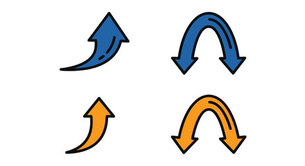 Curved Arrow Line creative modern art vector