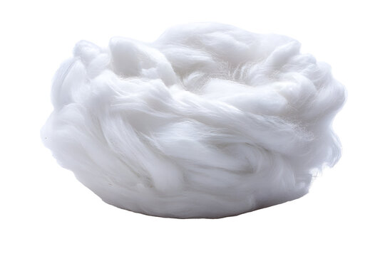 Soft white polyester fiberfill pillow stuffing material isolated on transparent background