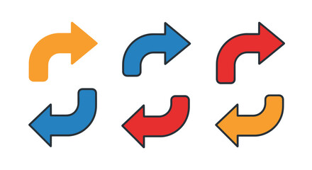 Curved Process Arrow abstract smooth elegant illustration