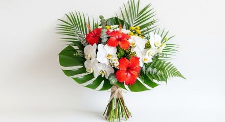 Fototapeta premium Beautiful bouquet of flowers on white background.