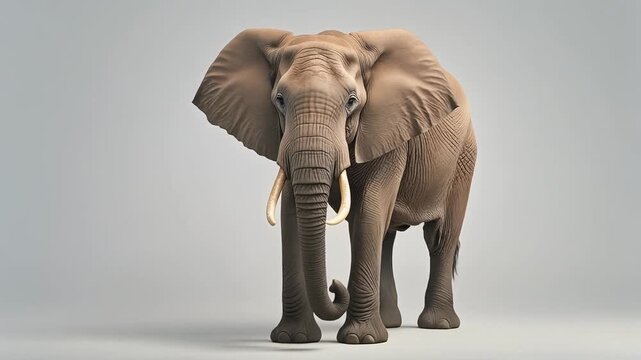 Large elephant standing alone indoors.