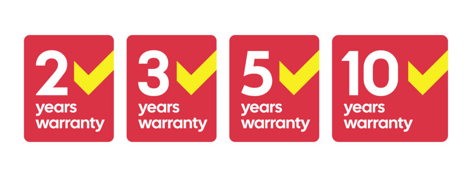 Warranty Badge Icon Set &ndash; 2 3 5 10 Years Guarantee &ndash; High Quality Vectorial Stock Image