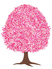 かわいいピンク色の木のイラスト