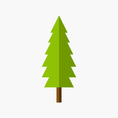 Fototapeta premium Pine tree flat vector icon
