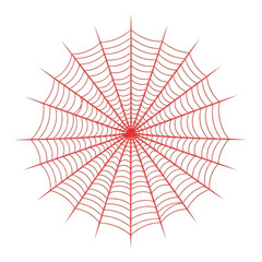 Fototapeta premium Red spider web on white background abstract illustration