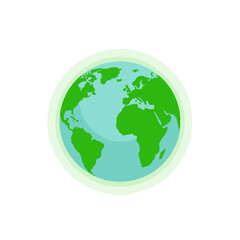 Obraz premium Stylized green and blue Earth planet icon