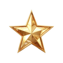 Obraz premium Golden Star Shape Icon on Transparent Background
