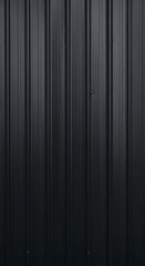 Obraz premium Dark corrugated metal wall texture background with vertical ridges and shadows creating a modern industrial aesthetic and abstract pattern