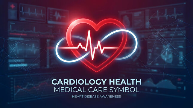 Cardiolog&iacute;a digital con latido del coraz&oacute;n y gr&aacute;fico