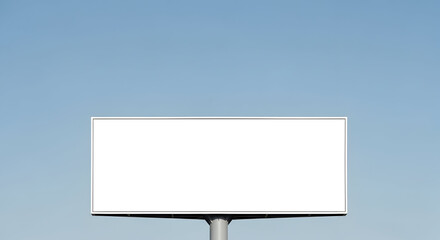 Fototapeta premium A large blank billboard stands prominently against a clear blue sky offering ample space for advertisements and promotions