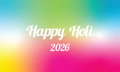 Happy Holi 2026 Vibrant Gradient Celebration Background