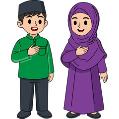 Muslim Children Greeting