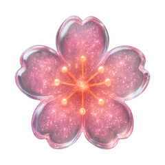 Fototapeta premium PNG Glowing pink cherry blossom illustration.