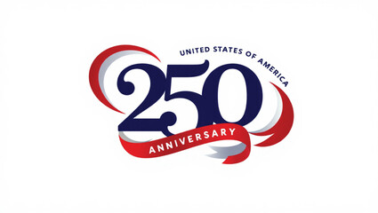 Celebrating 250 years of American Independence Commemorating the United States' landmark anniversary with a distinctive emblem and ribbon design