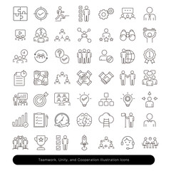 チームワーク・結束・協力のイラストアイコン素材