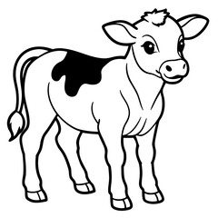 cow cartoon isolated on white