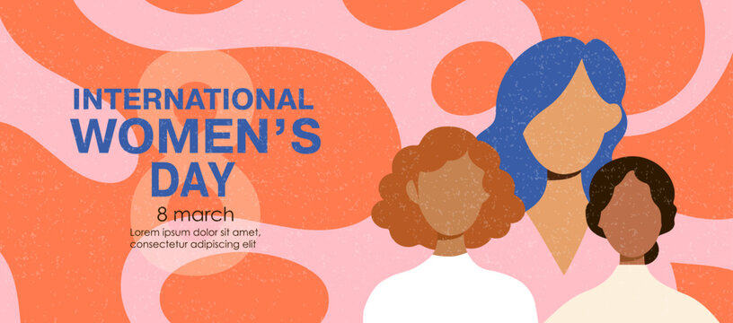 International Women's Day. March 8. Vector illustration, flat design.