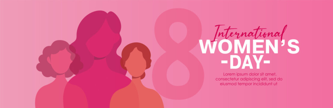 International Women's Day. March 8. Vector illustration, flat design.