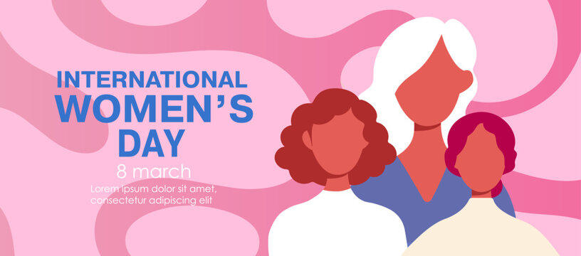International Women's Day. March 8. Vector illustration, flat design.
