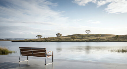 Reflections of Trees and Sky in a Clear Glass Sphere on a Calm Surface.