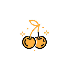 Obraz premium Cute Cherry Illustration in Modern Line Art Style