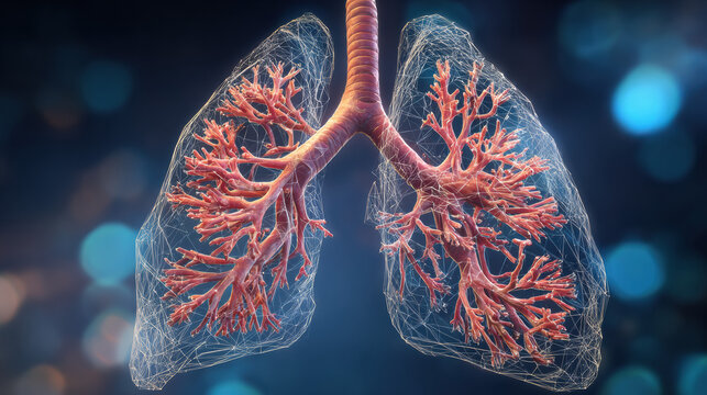 Exploring lung anatomy human body medical illustration scientific environment close-up view health concept