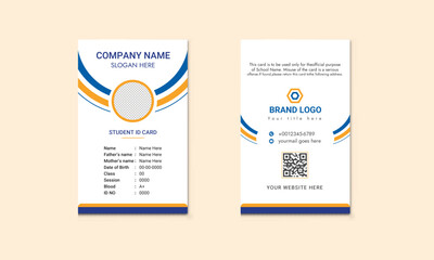 Obraz premium School and College Student Id Card Design with a creative and modern shape