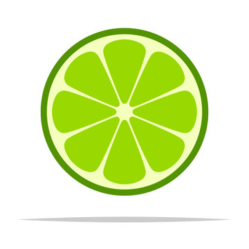 Green lime slice flat icon vector isolated illustration