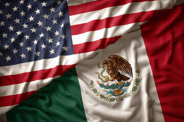 US Mexico flags, politics, migration 