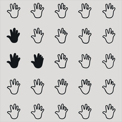 Fototapeta premium Minimal Hand Icon Set – Human Gesture Outline Vector for UI and Web Design