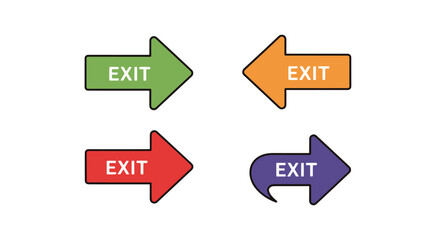 Exit Arrow Line art clean modern style vector