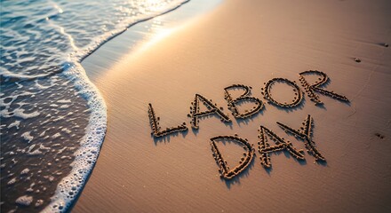 Labor day celebration on a serene beach