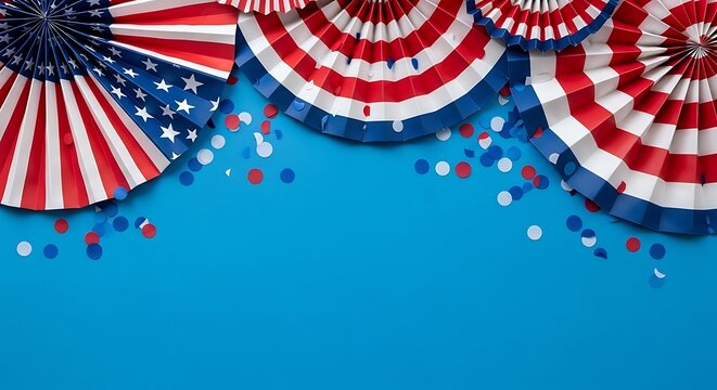 Patriotic fan garland for 4th of july celebrations